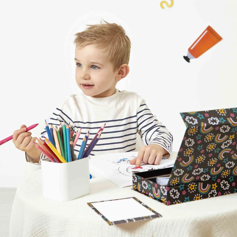 Janod Ultimate Colouring Set | 42 Felt-Tips, Crayons, Glitter & Magic Markers